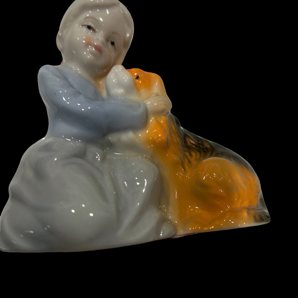 Porcelain Figurine of Girl with Dog